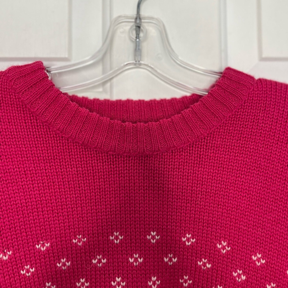 Vintage 100% Wool Pink Star Crewneck Sweater L Made in 🇨🇦 - Picture 7 of 14